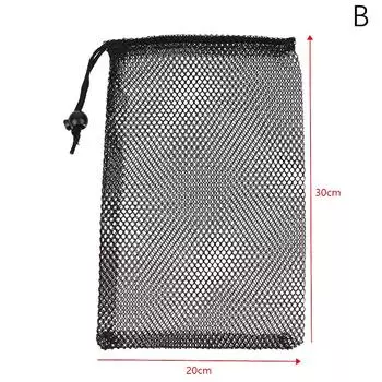 Черная прочная нейлоновая сетчатая сумка на шнурке для хранения, многоцелевой мешок для дома, путешествий, активного отдыха, белья, вещей