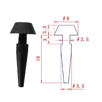 Черная пылезащитная заглушка из силиконовой резины, уплотнительная пряжка, заглушки Т-типа, сплошные отверстия 2 мм и 2,5 мм, высокотемпературные маслостойкие пылезащитные колпачки 2Pcs