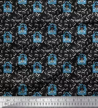 Черная японская креп-сатиновая сумка Soimoi и модная ткань для рукоделия с принтом для девочек, ширина 42 дюйма на метр 42 Inch Wide - Poly Crepe коричневый