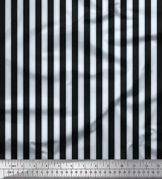 Черная японская креп-сатиновая ткань Soimoi со спиральным и геометрическим принтом, 42 дюйма по метрам 42 Inch Wide - Cotton Voile чёрный