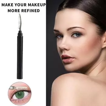 Черная расческа-зажим для ресниц с крышкой, разделитель ресниц, металлическая щеточка для подтяжки и завивки бровей, мини-расческа для бровей, инструмент для макияжа onesize