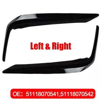 Черная решетка переднего бампера, 1 пара, рамка противотуманной фары, окантовка решетки радиатора