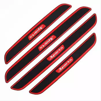 Черная резиновая карбоновая накладка на порог двери автомобиля, защитная панель, наклейка-протектор ступени