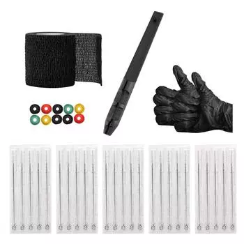 Черная ручка ручной работы 1 3 5 7 9RL Набор игл для ручного шитья One Size чёрный