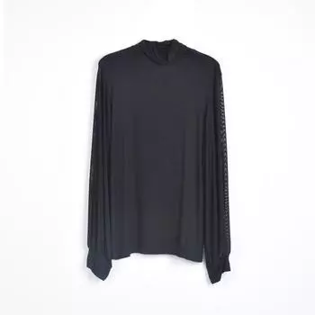 Черная сетчатая футболка XITAO, женский повседневный модный топ ZP3155 One Size чёрный