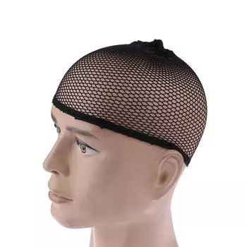Черная сетчатая купольная шапочка, дышащая, бесклеевая, растягивающаяся, спандексная, сетчатая шапочка для волос, для изготовления парика