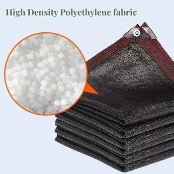 Черная сетка от солнца, защитная сетка от солнца, проклеенные края, люверсы, солнцезащитная сетка для уличных пергол, теплиц, садов, патио, навесов 2Mx2M чёрный