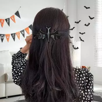 Черная шпилька для волос Шпилька для Хэллоуина Пластиковая шпилька для волос Готическая шпилька для волос One Size чёрный