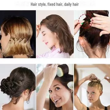 Черная шпилька-зажим из стали для укладки прямых челок и густых волос