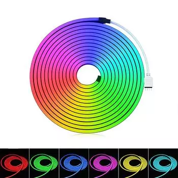 Черная силикагельная неоновая лампа, RGB светодиодная лента, лампа 12 В, водонепроницаемая, для спальни, бара, украшения комнаты