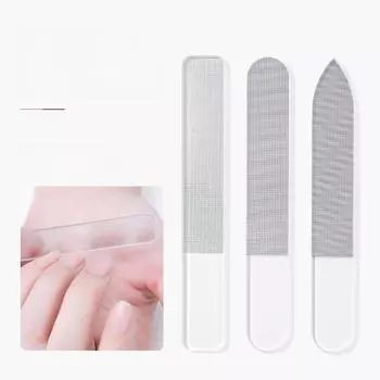 Черная стеклянная пилочка для ногтей из хрусталя: Двусторонняя машинка для придания формы и полировки ногтям для нейл-арта Rectangular nano rub, single