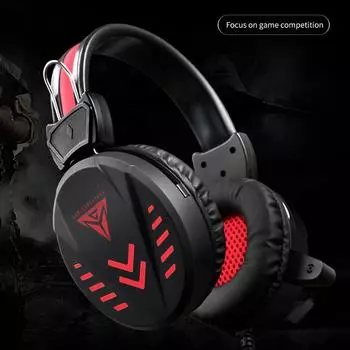 Черная стереогарнитура, игровые наушники для игр, профессиональные наушники, всенаправленный микрофон, дышащий чехол без USB-накопителя чёрный