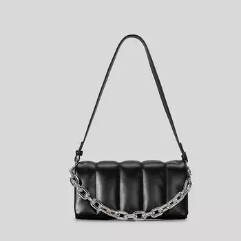 Черная сумка через плечо из искусственной кожи в стиле ретро, однотонная повседневная женская сумка-бродяга, женские модные сумки, кошелек-клатч