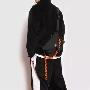 Черная сумка нейлон унисекс цепи мода сплошной квадратный молния мягкие сумки через плечо чистые и сумки через плечо для девочек сумка уличный стиль