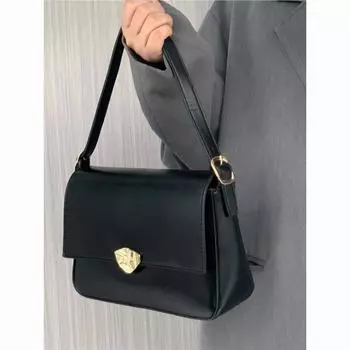 Черная сумка нишевый дизайн ретро сумка через плечо подмышку 2024 новая модная женская сумка для поездок на работу универсальная женская сумка-мессенджер чёрный