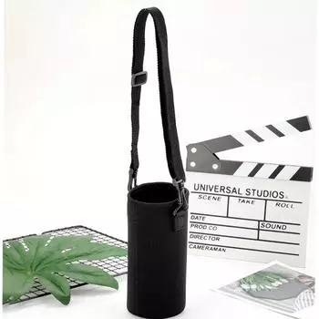 Черная сумка-переноска для бутылок, изоляционная сумка, переноска для бутылки с водой, неопреновый держатель для воды, изолированная сумка на плечо, чехол с ремешком, сумка S8C9 420ml