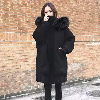 Черная теплая хлопковая куртка больших размеров для женщин, свободная и утолщенная на зиму M розовый