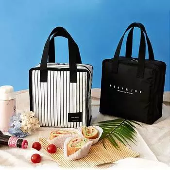 Черная термосумка для обеда, портативный холодильник, изолированная сумка для пикника, дорожный органайзер для фруктовых напитков, органайзер для свежих продуктов, аксессуары, принадлежности