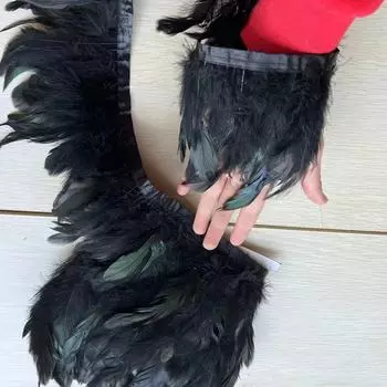 Черная ткань для плавания с перьями, ткань из перьев с перьями, вспомогательные материалы для одежды из перьев 1 чёрный