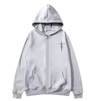 Черная толстовка на молнии с принтом, толстовка большого размера, уличная женская толстовка, женская толстовка с карманом и длинным рукавом, черная толстовка на молнии с принтом S