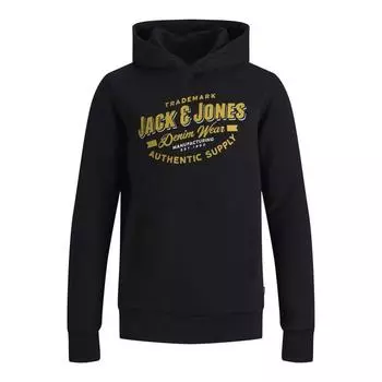 Черная толстовка с капюшоном для мальчика JACK & JONES