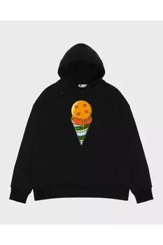 Черная толстовка с капюшоном унисекс Dragon Ball Ice Cream