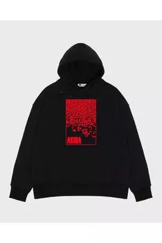 Черная толстовка унисекс с капюшоном Akira Pills