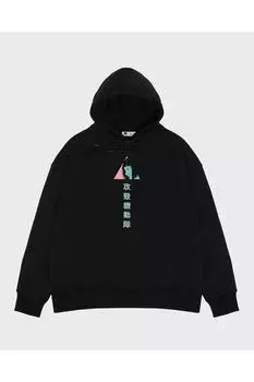 Черная толстовка унисекс с капюшоном Arise Вертикальная