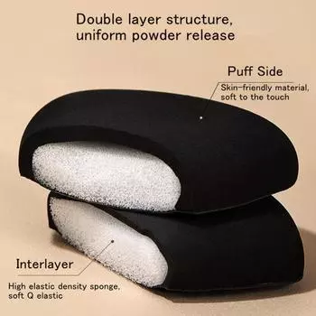 Черная тональная основа на воздушной подушке, высокоэластичный мягкий блендер-аппликатор для макияжа, спонж для влажной и сухой двойного применения и коробка для хранения