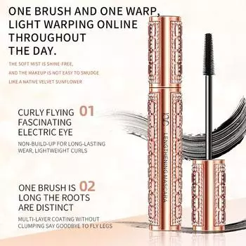 Черная тушь для ресниц Ультра-удлиняющая тушь для объема Тушь для ресниц Стойкая тушь без комочков Несмываемая тушь для макияжа глаз Женская косметика 1pc