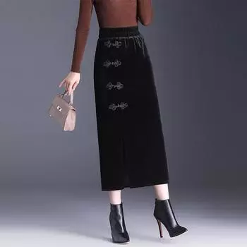 Черная юбка женская летняя с высокой талией, средняя и длинная юбка, весенне-осенняя женская маленькая высокая юбка до бедра, юбка-пачка M (recommended weight 96-52 kg) чёрный