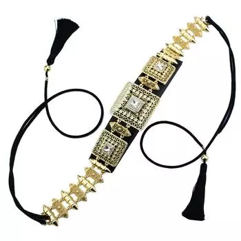 Черная веревочная цепочка с золотым поясом для новобрачных, ювелирная цепочка на талии, бахрома белый