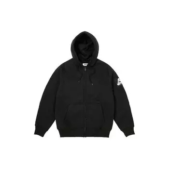 Черная верхняя одежда унисекс с капюшоном на молнии из шерпы Palace Bonded P26CS017 M