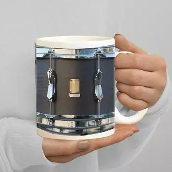 Черная винтажная кружка-барабан 11 унций, забавный подарок барабанщику для любителей музыки, прочная кофейная кружка для домашнего офиса, кружка для чая и горячего шоколада, подарок на день рождения для друзей белый