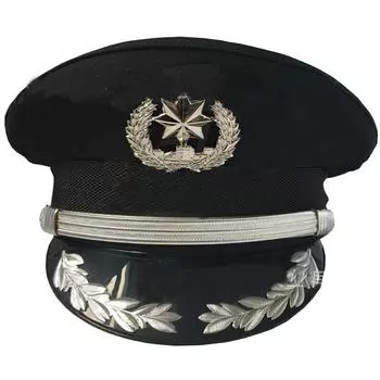 Черная военная шляпа сержанта полиции матросская кепка выпускной бал бар косплей шоу капитанские шляпы вечеринка безопасность аксессуары 56cm
