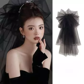 Черная вуаль готическая свадьба свадебное кружево ретро многослойная вечеринка на Хэллоуин фото аксессуары свадебное платье пачка 60cm-80cm