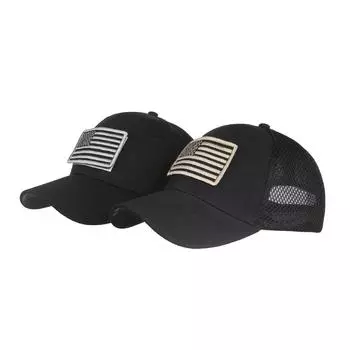 Черная вышитая бейсболка Кепка-сетка Мужская кепка Кепка Adjustable