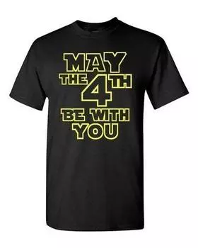 Черная забавная футболка для взрослых May The 4th Be With You th ce Dark Side S