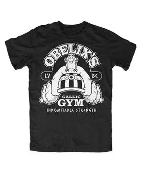 Черная забавная футболка унисекс Gallic Gym Cult Gaul Fix Gym S