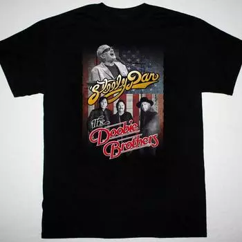 Черная забавная футболка унисекс The Doobie Brothers Steely Dan S