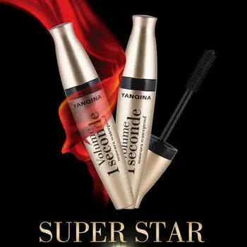 Черная завивая тушь ресницы водоустойчивая ровная с силиконовой не зацветая ровной щеткой