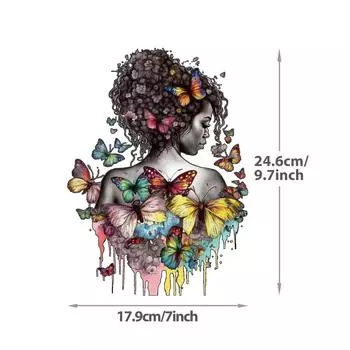 Черная женщина Бабочка Термопереводная наклейка Печать на футболках Наклейки на одежду Толстовки Сделай сам Термопресс Аппликация Утюгом Нашивки