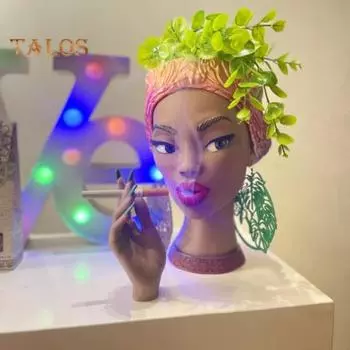 Черная женщина курильница для благовоний Африканская королева голова палочка для благовоний конус держатель домашний офис йога комната для медитации украшение рабочего стола орнамент розовый