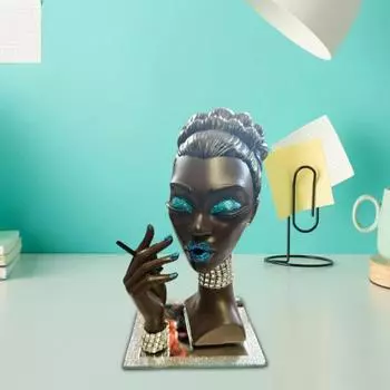 Черная женщина курильница для благовоний в виде головы леди палочка для благовоний конус держатель домашний офис йога комната для медитации украшение рабочего стола орнамент синий
