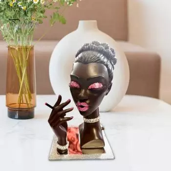 Черная женщина курильница для благовоний в виде головы леди палочка для благовоний конус держатель домашний офис йога комната для медитации украшение рабочего стола орнамент зелёный