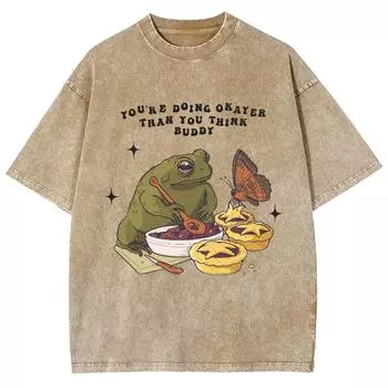 Черная женская футболка с принтом лягушки Y2K, свободные хлопковые футболки, американский винтаж, состаренный, короткий рукав, уличный стиль S