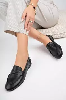 Черная женская кожаная повседневная обувь из натуральной кожи
