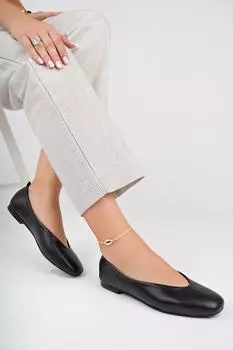 Черная женская кожаная повседневная обувь из натуральной кожи