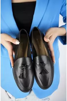 Черная женская кожаная повседневная обувь из натуральной кожи с принтом