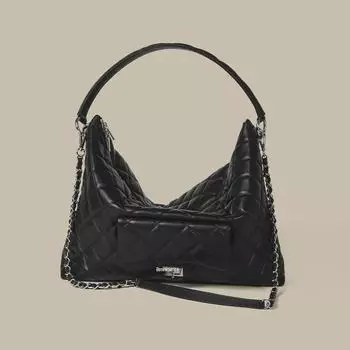 Черная женская сумка-мессенджер из натуральной кожи через плечо - Commuter, большая вместимость чёрный